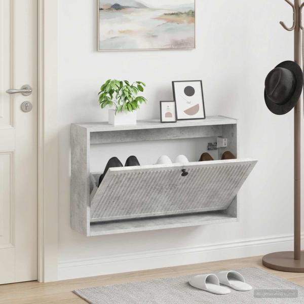 ARDEBO.de - Wandmontierter Schuhschrank EDE 71 x 17 x 43 cm Holzwerkstoff