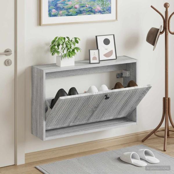 ARDEBO.de - Wandmontierter Schuhschrank EDE 71 x 17 x 43 cm Holzwerkstoff