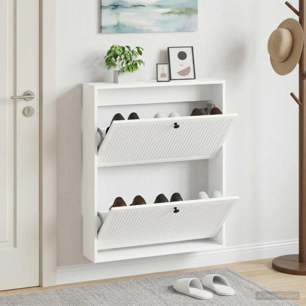 ARDEBO.de - Wandmontierter Schuhschrank EDE 71 x 17 x 86 cm Holzwerkstoff