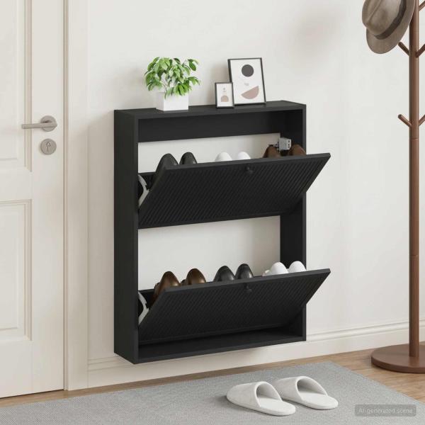 ARDEBO.de - Wandmontierter Schuhschrank EDE 71 x 17 x 86 cm Holzwerkstoff