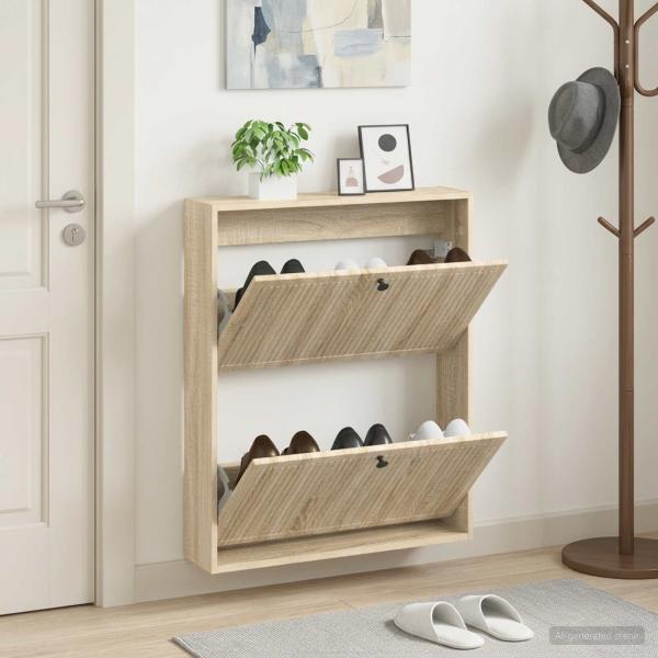 ARDEBO.de - Wandmontierter Schuhschrank EDE 71 x 17 x 86 cm Holzwerkstoff