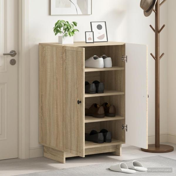 ARDEBO.de - Schuhschrank EDE 59,5 x 39,5 x 90 cm Holzwerkstoff Sonoma-Eiche