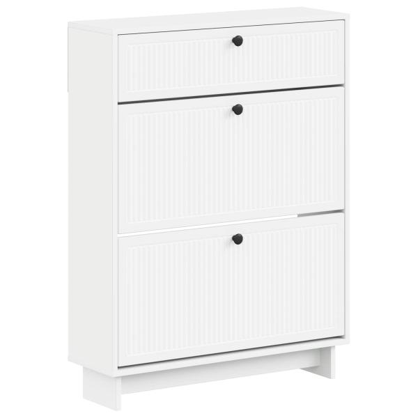 Schuhschrank EDE 78 x 24 x 103 cm Holzwerkstoff Weiß