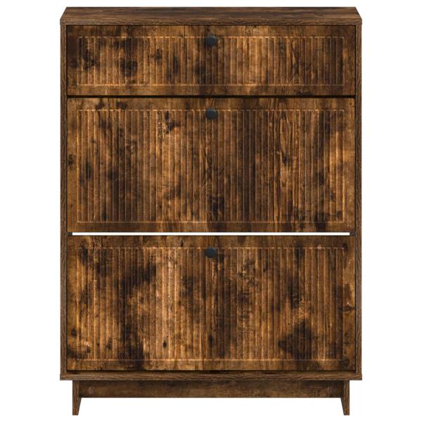 Schuhschrank EDE 78 x 24 x 103 cm Holzwerkstoff Raucheiche