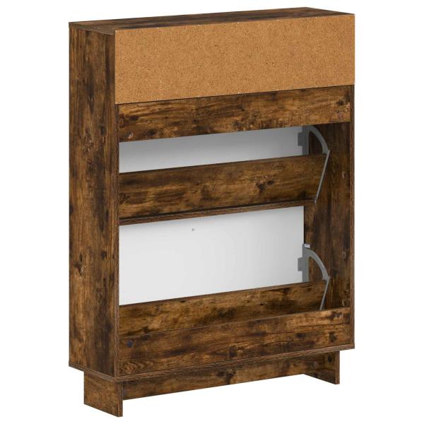 Schuhschrank EDE 78 x 24 x 103 cm Holzwerkstoff Raucheiche