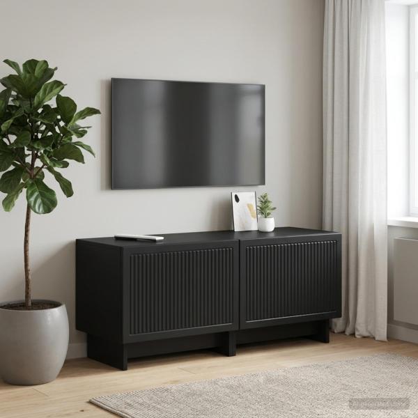 ARDEBO.de - TV-Schrank Schwarz Holzwerkstoff
