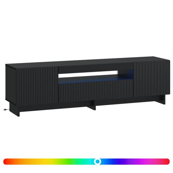 LED-TV-Schrank EDE 153 x 35 x 43 cm Schwarz Holzwerkstoff