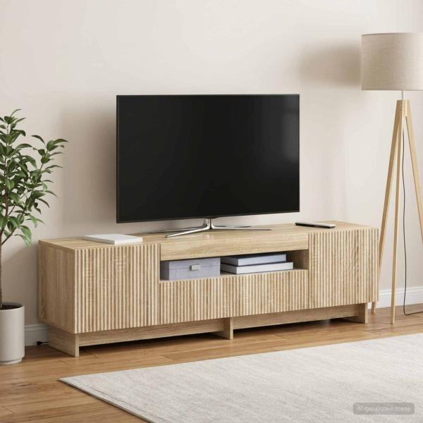 LED-TV-Schrank EDE 153 x 35 x 43 cm Sonoma-Eiche Holzwerkstoff