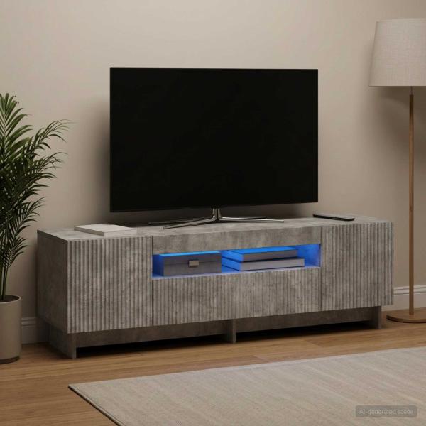 LED-TV-Schrank EDE 153 x 35 x 43 cm Betongrau Holzwerkstoff