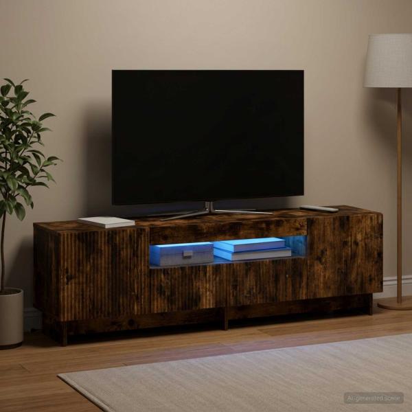 ARDEBO.de - LED-TV-Schrank EDE 153 x 35 x 43 cm Raucheiche Holzwerkstoff