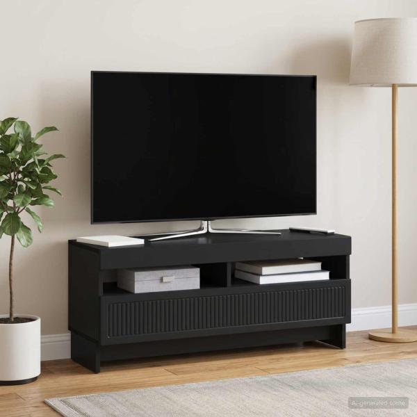 LED-TV-Schrank EDE 100 x 35 x 43 cm Schwarz Holzwerkstoff