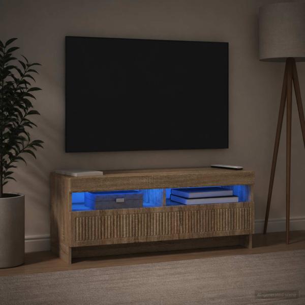 ARDEBO.de - LED-TV-Schrank EDE 100 x 35 x 43 cm Sonoma-Eiche Holzwerkstoff