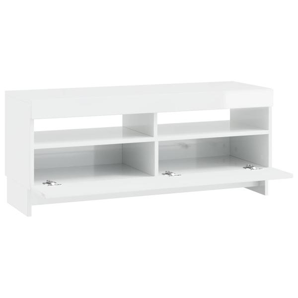 LED-TV-Schrank EDE 100 x 35 x 43 cm Hochglanz Weiß