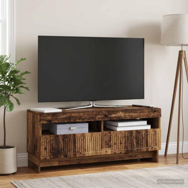 ARDEBO.de - LED-TV-Schrank EDE 100 x 35 x 43 cm Altholz Holzwerkstoff
