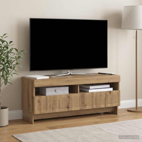 ARDEBO.de - LED-TV-Schrank EDE 100 x 35 x 43 cm Artisan-Eiche Holzwerkstoff