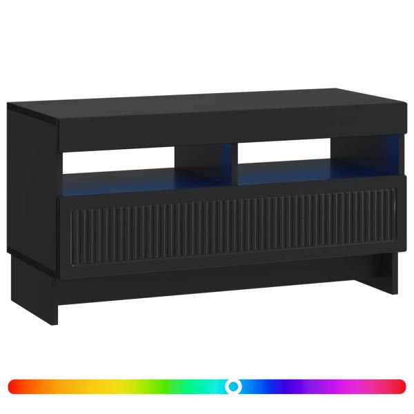 LED-TV-Schrank ALKMAAR 81 x 35 x 43 cm Schwarz Holzwerkstoff