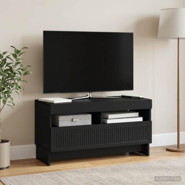 LED-TV-Schrank ALKMAAR 81 x 35 x 43 cm Schwarz Holzwerkstoff