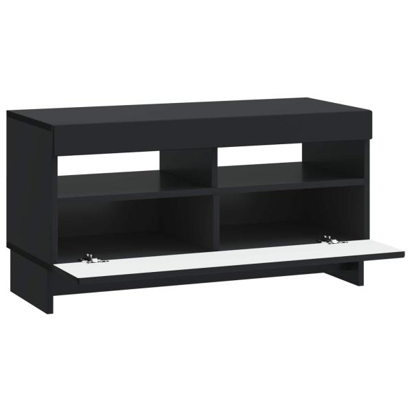 LED-TV-Schrank ALKMAAR 81 x 35 x 43 cm Schwarz Holzwerkstoff