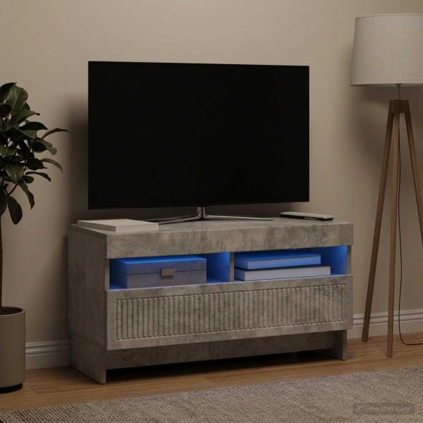 LED-TV-Schrank ALKMAAR 81 x 35 x 43 cm Betongrau Holzwerkstoff