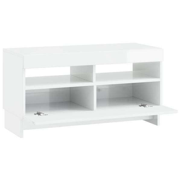 LED-TV-Schrank ALKMAAR 81 x 35 x 43 cm Hochglanz Weiß