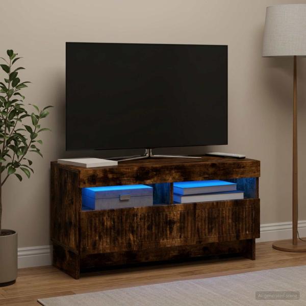 LED-TV-Schrank ALKMAAR 81 x 35 x 43 cm Raucheiche Holzwerkstoff