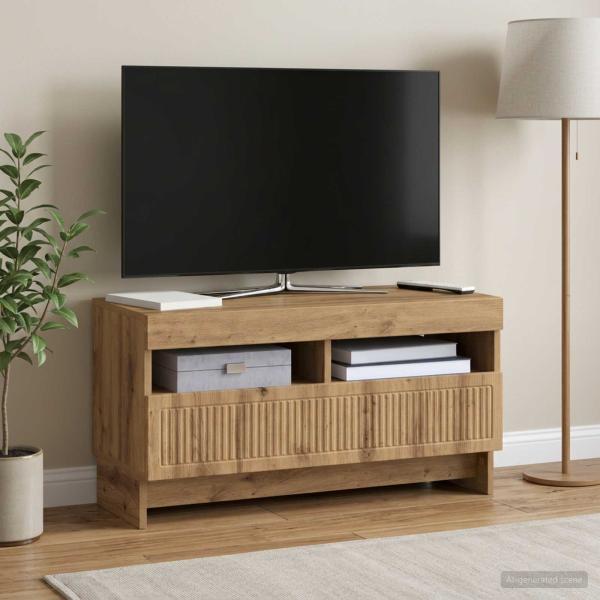 ARDEBO.de - LED-TV-Schrank ALKMAAR 81 x 35 x 43 cm Artisan-Eiche