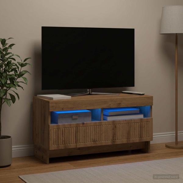 LED-TV-Schrank ALKMAAR 81 x 35 x 43 cm Artisan-Eiche