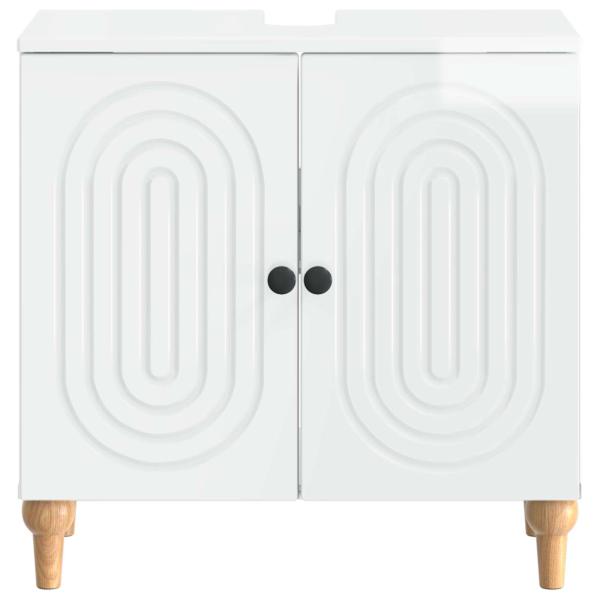 Waschbeckenschrank ALKMAAR Hochglanz Weiß 59,5 x 31,5 x 59 cm