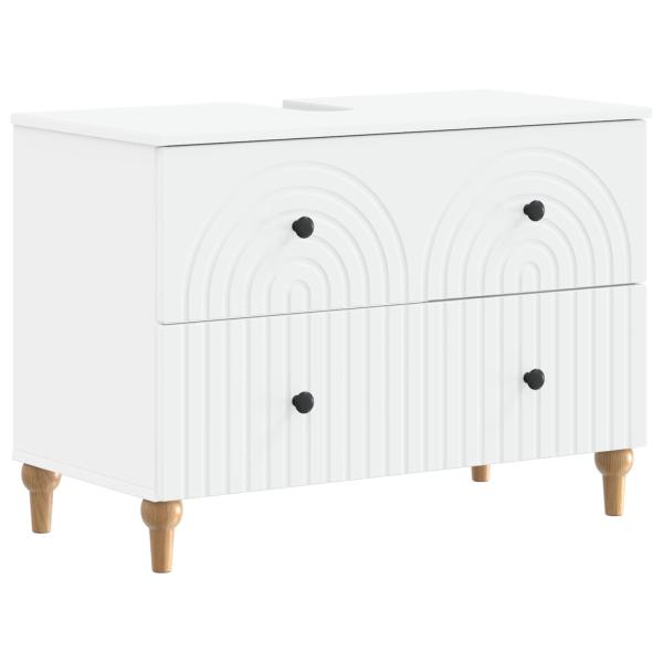 ARDEBO.de - Waschbeckenschrank ALKMAAR Weiß 82 x 41 x 59 cm Holzwerkstoff