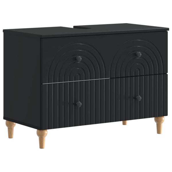 ARDEBO.de - Waschbeckenschrank ALKMAAR Schwarz 82 x 41 x 59 cm