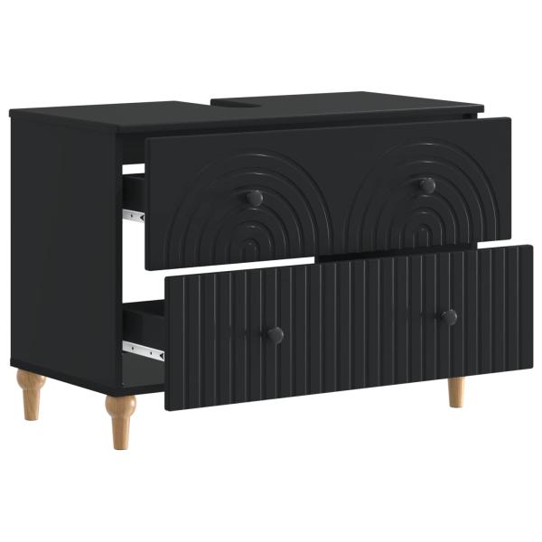 Waschbeckenschrank ALKMAAR Schwarz 82 x 41 x 59 cm