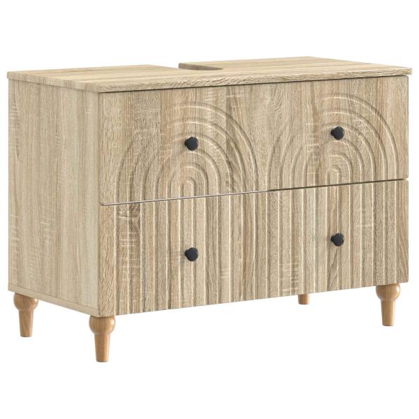ARDEBO.de - Waschbeckenschrank ALKMAAR Sonoma-Eiche 82 x 41 x 59 cm