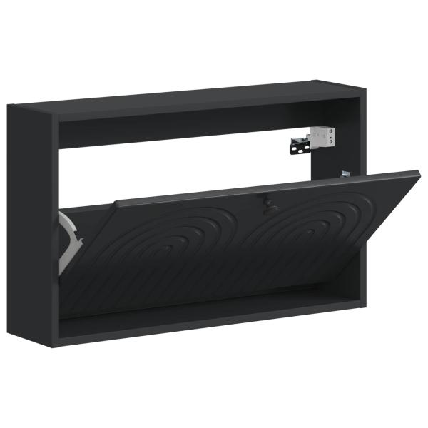 Wandmontierter Schuhschrank ALKMAAR 71 x 17 x 43 cm Schwarz
