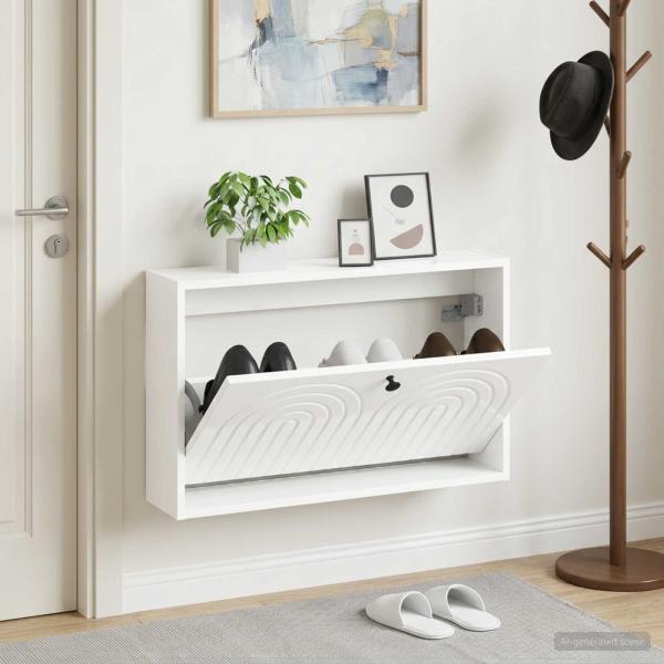 ARDEBO.de - Wandmontierter Schuhschrank ALKMAAR 71 x 17 x 43 cm