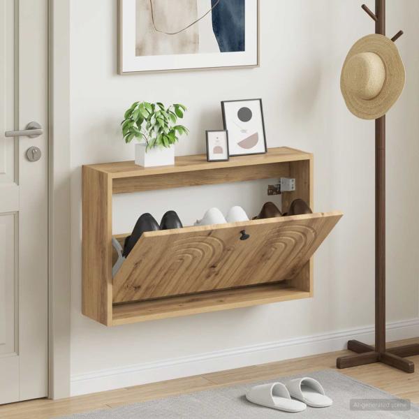 ARDEBO.de - Wandmontierter Schuhschrank ALKMAAR 71 x 17 x 43 cm