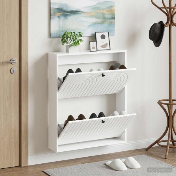 ARDEBO.de - Wandmontierter Schuhschrank ALKMAAR 71 x 17 x 86 cm