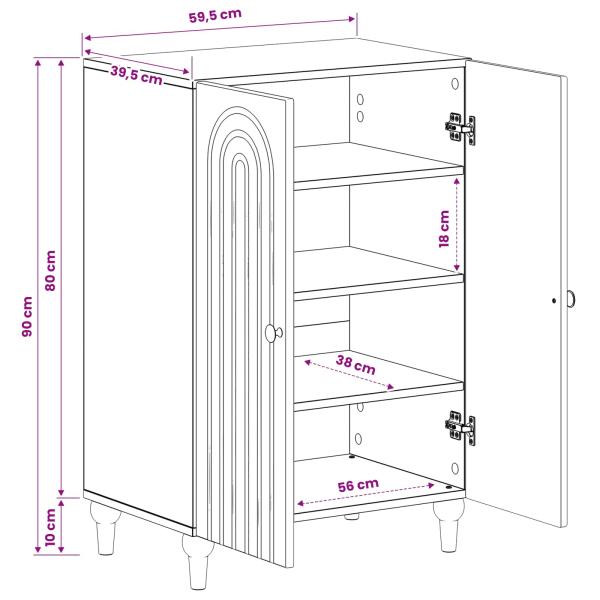 Schuhschrank ALKMAAR 59,5 x 39,5 x 90 cm Holzwerkstoff Altholz