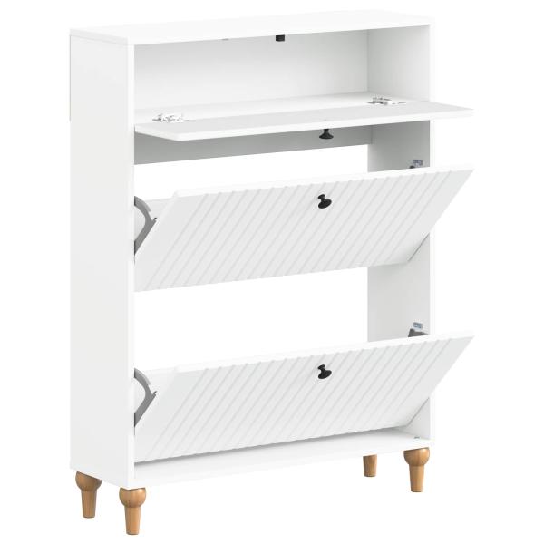 Schuhschrank ALKMAAR 78 x 24 x 103 cm Holzwerkstoff Weiß