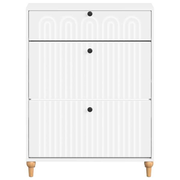Schuhschrank ALKMAAR 78 x 24 x 103 cm Holzwerkstoff Weiß