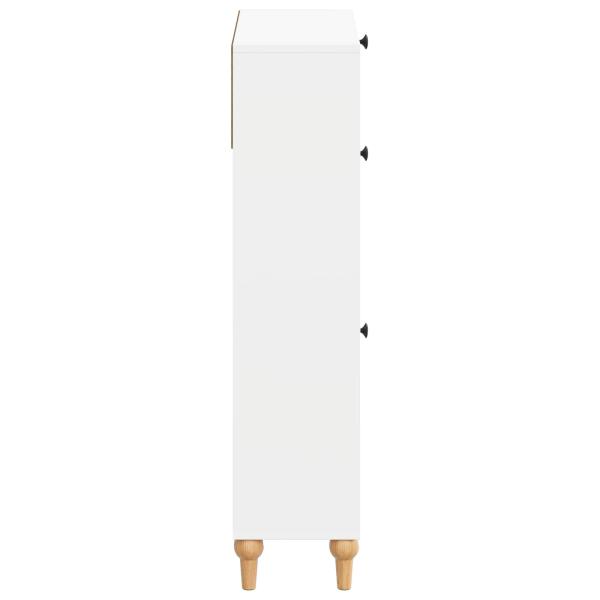 Schuhschrank ALKMAAR 78 x 24 x 103 cm Holzwerkstoff Weiß