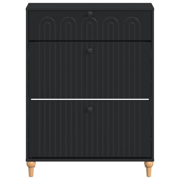 Schuhschrank ALKMAAR 78 x 24 x 103 cm Holzwerkstoff Schwarz