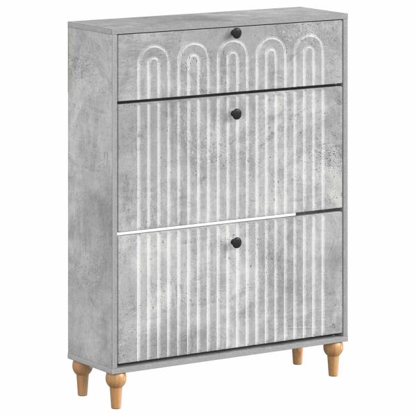 Schuhschrank ALKMAAR 78 x 24 x 103 cm Holzwerkstoff Betongrau
