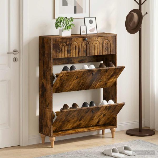 ARDEBO.de - Schuhschrank ALKMAAR 78 x 24 x 103 cm Holzwerkstoff