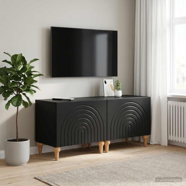 ARDEBO.de - TV-Schrank Schwarz Holzwerkstoff