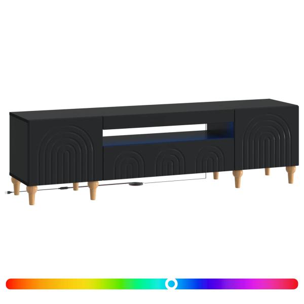 LED-TV-Schrank ALKMAAR 153 x 35 x 43 cm Schwarz Holzwerkstoff