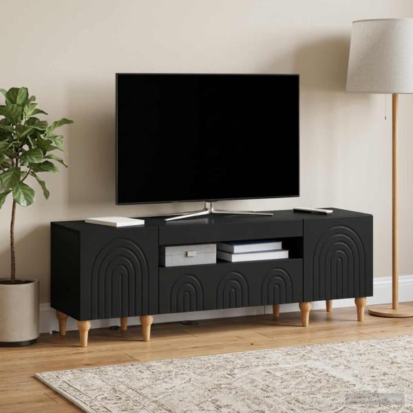 LED-TV-Schrank ALKMAAR 153 x 35 x 43 cm Schwarz Holzwerkstoff