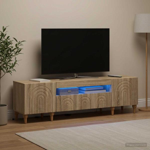LED-TV-Schrank ALKMAAR 153 x 35 x 43 cm Sonoma-Eiche