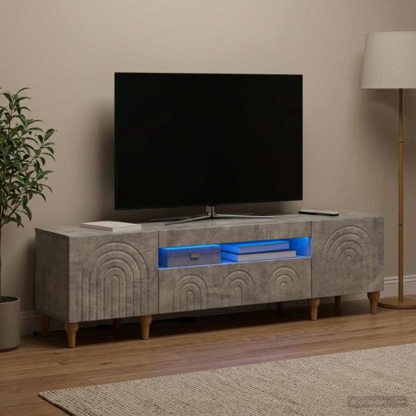 LED-TV-Schrank ALKMAAR 153 x 35 x 43 cm Betongrau Holzwerkstoff
