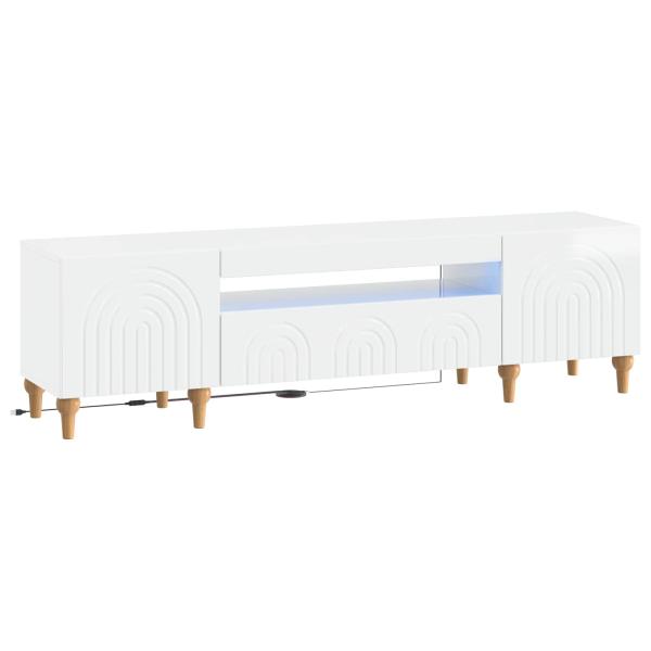 LED-TV-Schrank ALKMAAR 153 x 35 x 43 cm Hochglanz Weiß