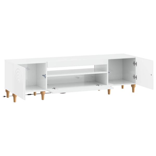 LED-TV-Schrank ALKMAAR 153 x 35 x 43 cm Hochglanz Weiß